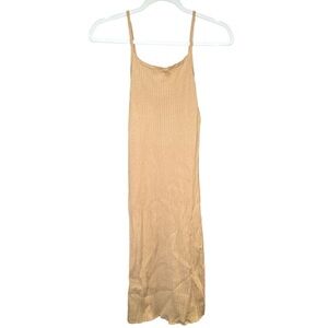 NWT House of Harlow 1960 Tan Ribbed Dress